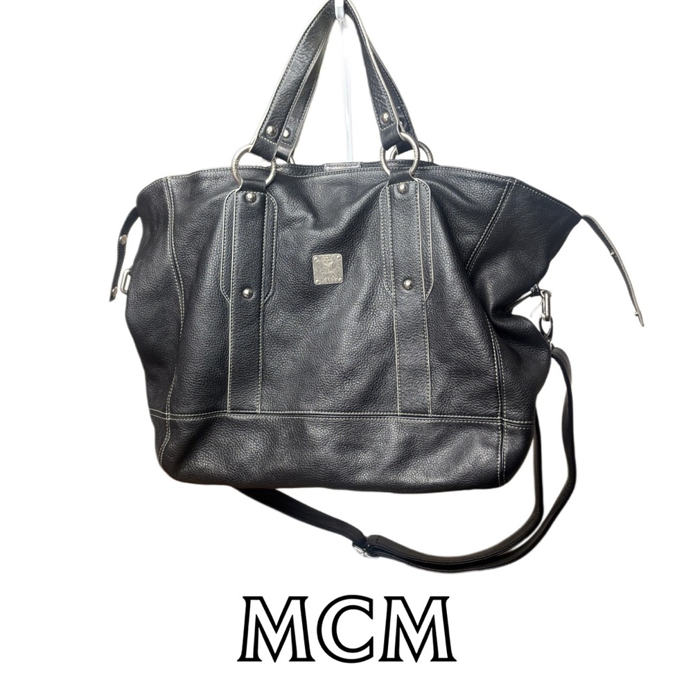 MCM- AUTHENTIC PEBBLED LEATHER EXTRA LARGE HANDBAG - Picture 15 of 15